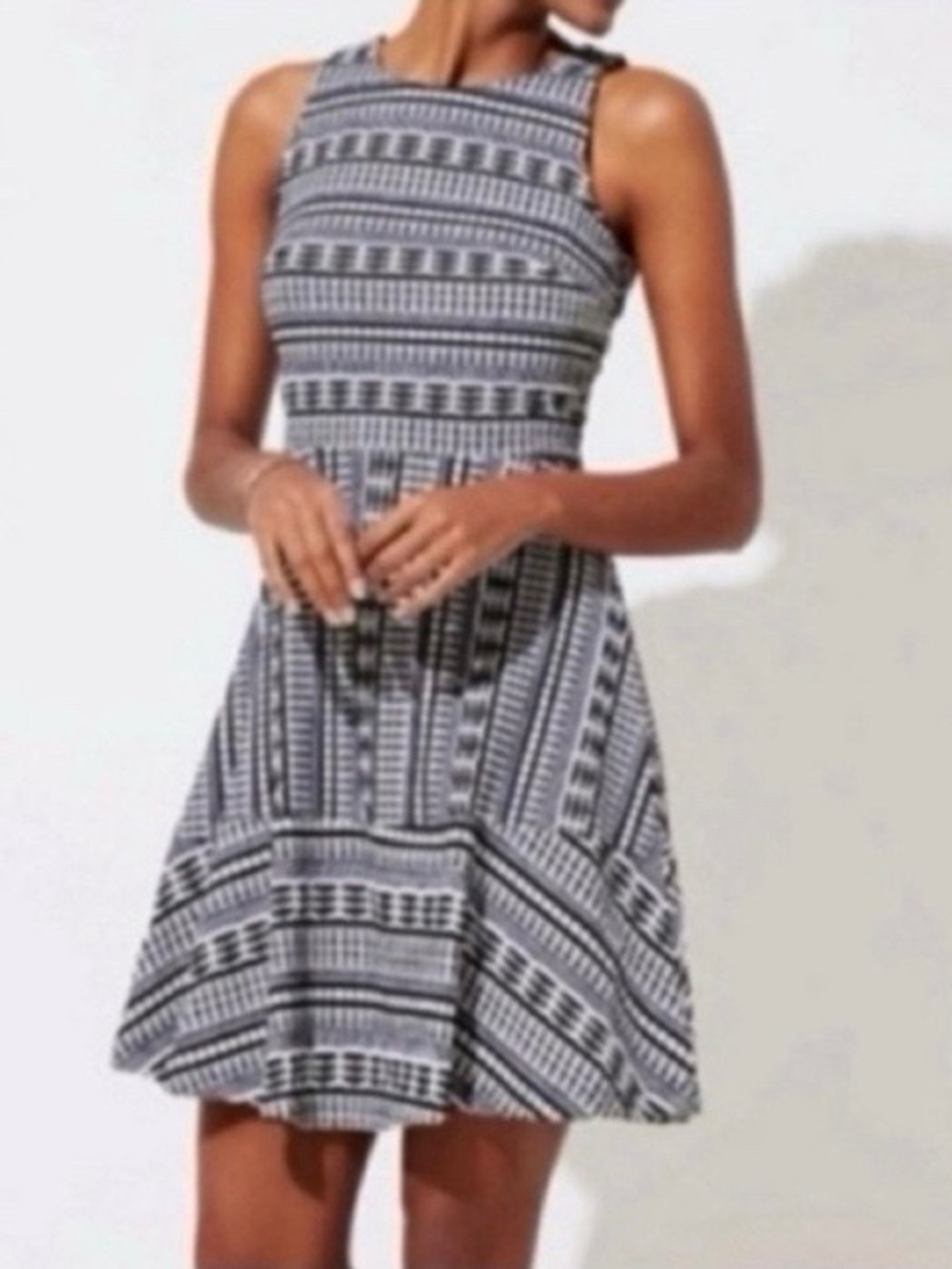 Loft‎ textured sleeveless fit and flare dress